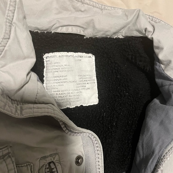 NEW Stussy Men's Gray Thermo Lite Plus Outerwear Jacket Size Large - Picture 4 of 4